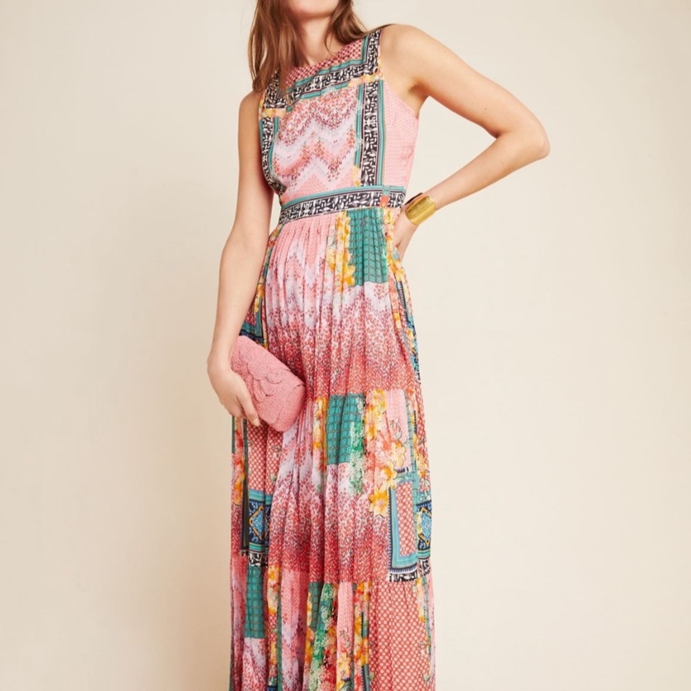 NWT Anthropologie Bhanuni by Jyota Beaded Maxi Dress